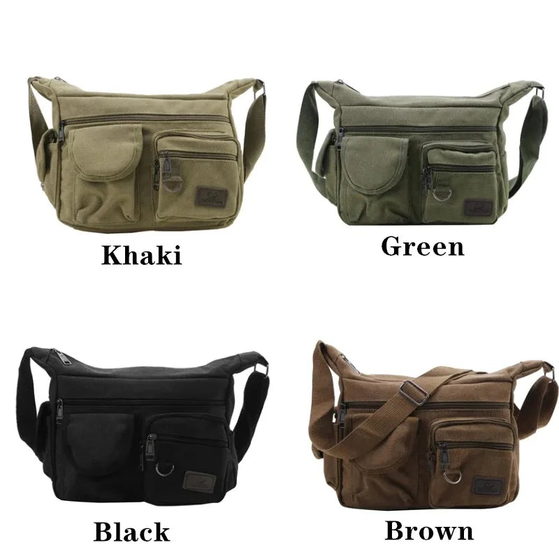Men's Casual Sling Bag – Vintage Crossbody Messenger Shoulder Bag for Travel & Outdoor Use