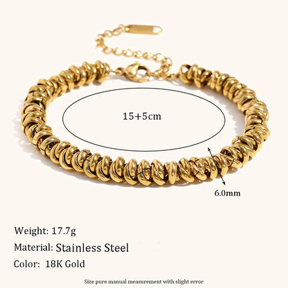 La.Muses Dual Tone Gold & Silver Bead Necklace – Waterproof Stainless Steel Chain Jewelry Gift for Women