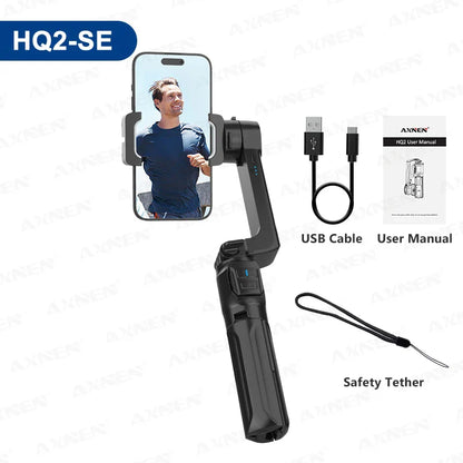 AXNEN HQ2 Series Handheld Mobile Phone Stabilizer – Smartphone Gimbal & GoPro Extension Rod Selfie Stick Tripod