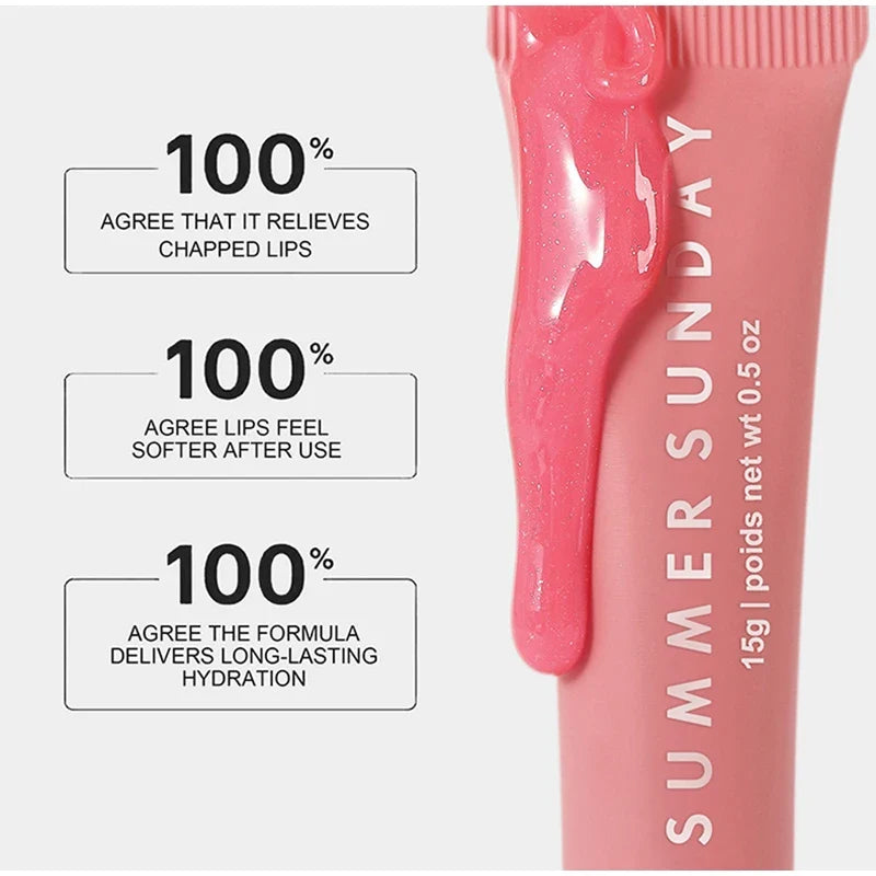 Summer Lip Moisturizing Balm - 15ml Nourishing Lip Care for Smooth Lip Lines and Daily Makeup Hydration