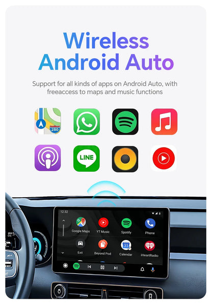 NEW Mini 2 in 1 Wireless CarPlay & Android Auto Adapter – Smart Bluetooth WiFi Dongle, Fast Connect, Plug & Play