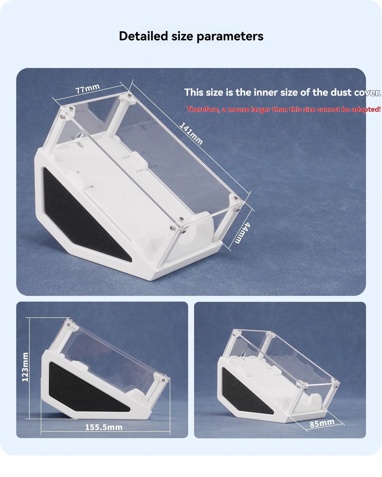 3D Printing Mouse Display Box – Transparent Acrylic Dustproof Storage for Gaming Mouse, Desktop & E-Sports Decor
