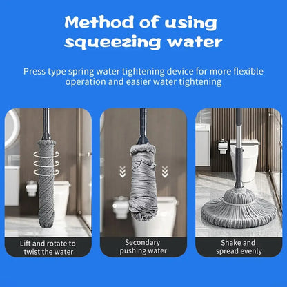 Multi-Functional Microfiber Mop | Automatic Rotating Self-Twisting Mop for Easy Hand-Free Cleaning | Household Water Mop