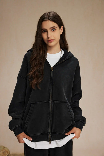 Batik Fleece Zipper Hoodie – Warm Ethnic Style Zip-Up Sweatshirt