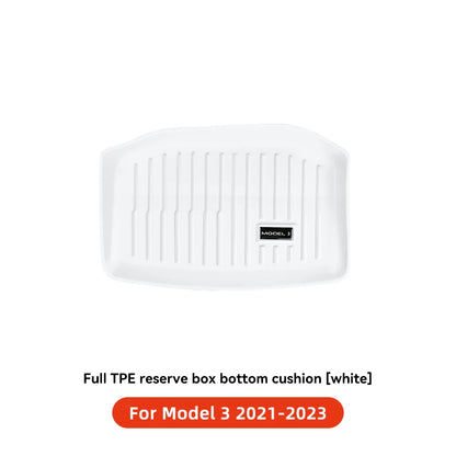 YZ TPE White Foot Pad — Fully-Surrounded Floor Liner for Tesla Model 3 & Model Y (2021–2025) | Waterproof, Non-Slip
