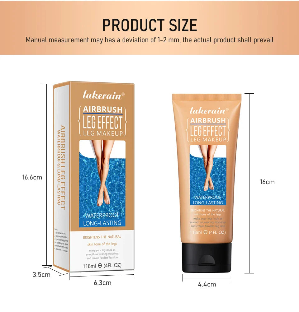 Waterproof Long-Lasting Leg Makeup Lotion — Medium Bronze Body Foundation & Tanning Cream for Even Skin Tone