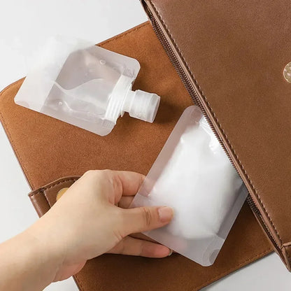 5pcs Travel Refillable Squeeze Bags — Empty Lotion, Shampoo, Conditioner & Cosmetic Storage Pouches for Toiletries
