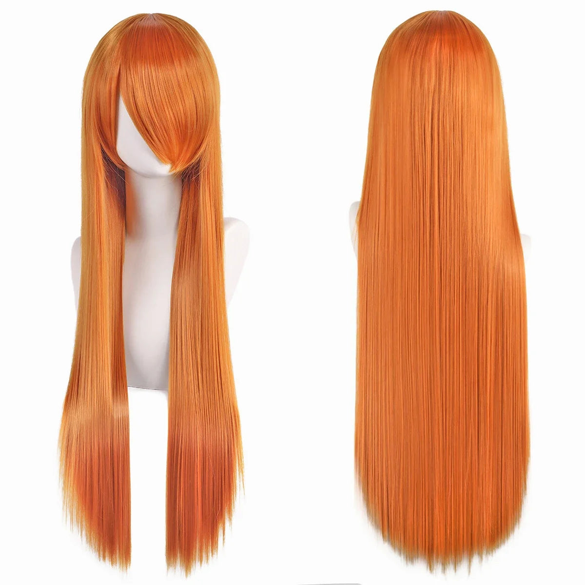 80cm Long Cosplay Wig - Synthetic Straight Hair with Bangs for Lolita Anime Costume Party Styling