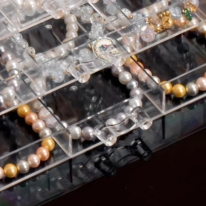 DIY Jewelry Storage Case – 30-Grid Large Earring & Bracelet Organizer with 5 Stackable Drawers