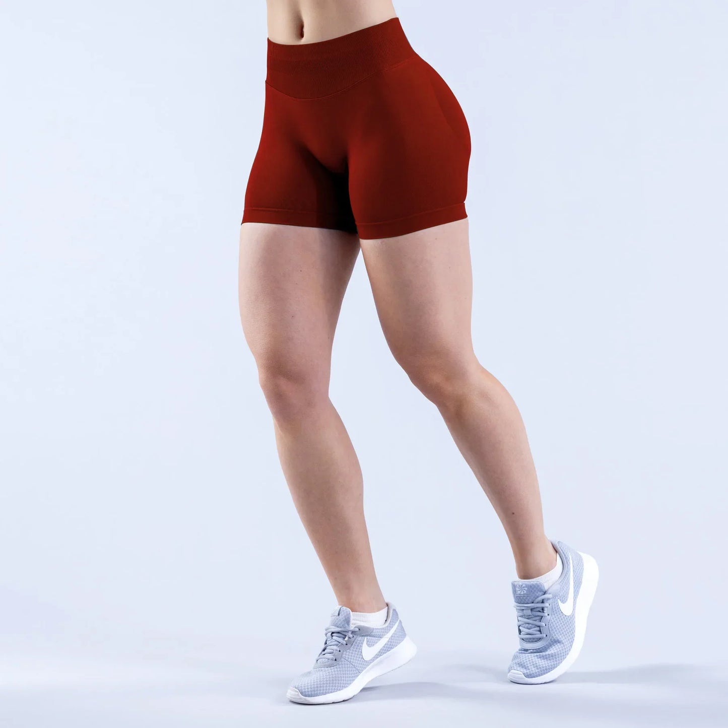 Women's Fitness Sports Leggings – Seamless Low Rise Three-Part Pleated Yoga Shorts for Gym & Workout