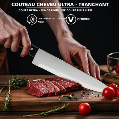 15-Piece Chef Knife Set – Stainless Steel Kitchen Knives with Scissors, Sharpening Rod & Solid Wood Block