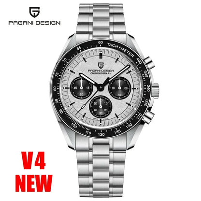 PAGANI DESIGN 2026 Men’s Luxury Quartz Chronograph Watch – AR Sapphire Crystal, Auto Date Speed Wristwatch