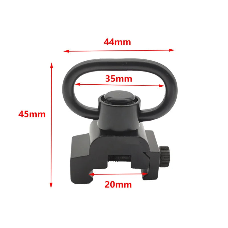 Metal Strap Buckle QD Sling Swivel – 20mm Picatinny Rail Mount for Mlok Gun Accessories