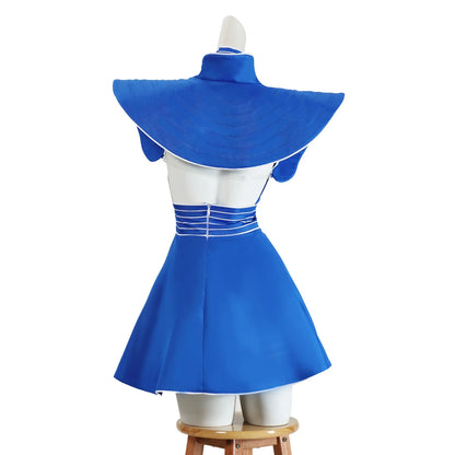 Britney Inspired Flight Attendant Costume - Women’s Blue Cosplay Uniform for Halloween & Carnival Parties