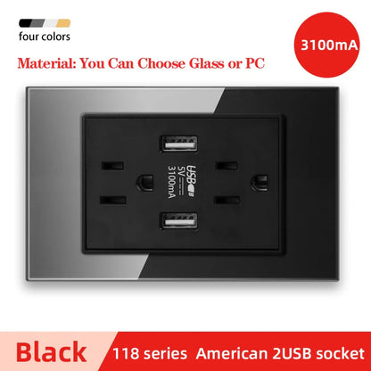 Herepow 118 Series Dual USB Wall Socket - Thailand & American Standard Smart Plug Adapter with Type-C 3.1A Fast Charging