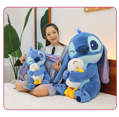 Disney Stitch Plush Doll - Lilo and Stitch Cute Duck Version, Kawaii Stuffed Toy for Christmas and Birthday Gifts