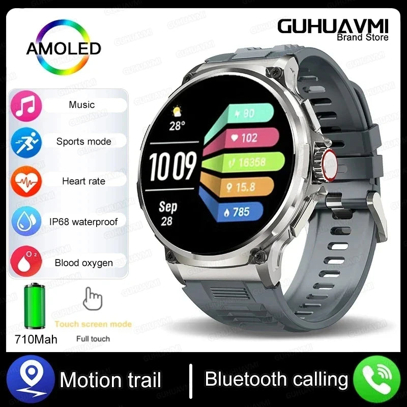 1.85" Ultra HD Smartwatch — GPS Tracking, Bluetooth Call, 710mAh Battery Sports Fitness Watch for Huawei & Xiaomi