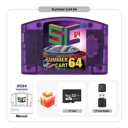 EPICJOY SummerCart 64 – 32GB Open Source N64 Game Card for Nintendo 64 Console, 5400+ Games & 64DD Support