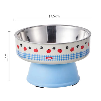 Elevated Stainless Steel Pet Bowl - Large Capacity Raised Food & Water Feeder for Cats & Dogs