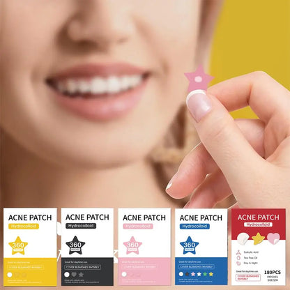360PCS Colorful Invisible Pimple Removal Hydrocolloid Patches – Anti-Acne Spot Concealer Beauty Repair Stickers