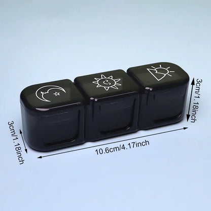 Weekly Pill Organizer – 21/3 Grid Black Plastic Medicine Storage Box, Portable Pill Case