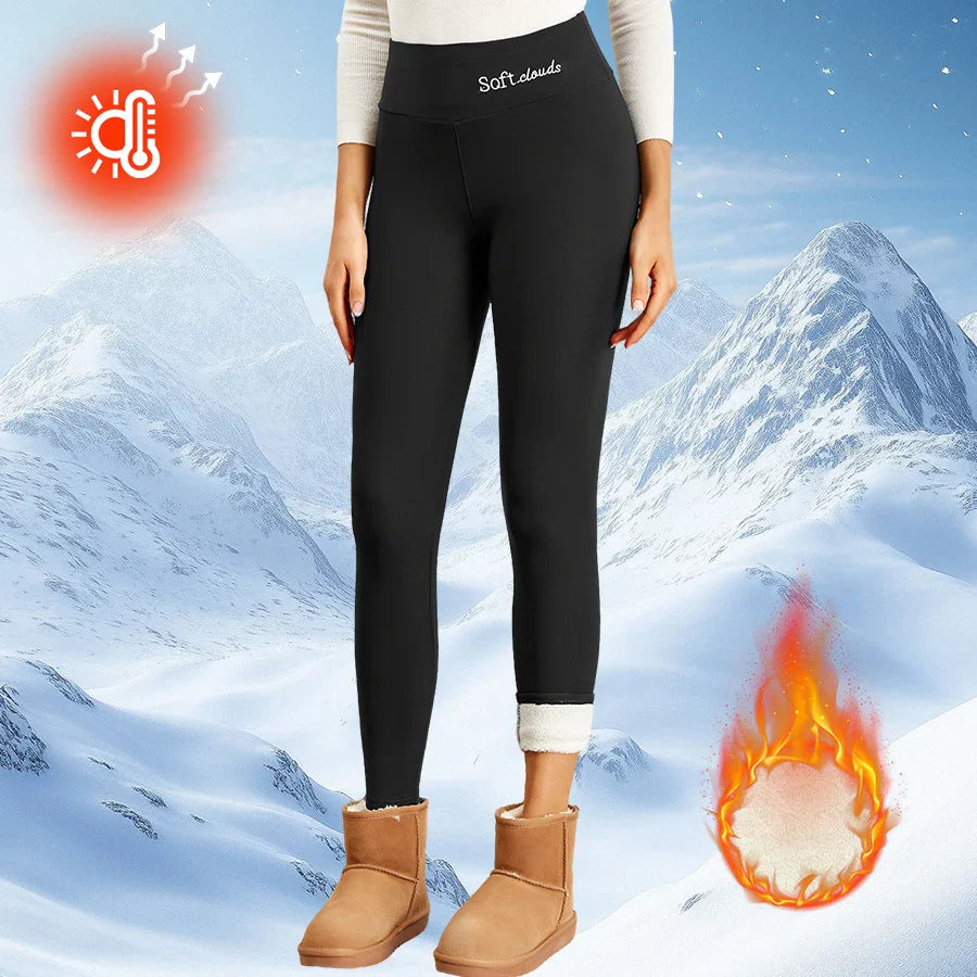 Women’s Fleece Leggings – High-Waisted Thick Flared Thermal Tights, Tummy Control Winter Pants
