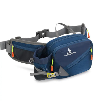 Nylon Waist Pack for Hiking & Running – Adjustable Lightweight Belt Bag with Water Bottle Holder for Outdoor Sports