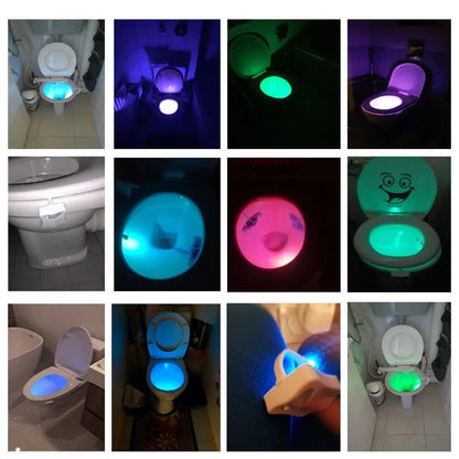 8-Color Motion Sensor Toilet Light: LED Night Lights for Bathroom - Unique Washroom Night Lamp