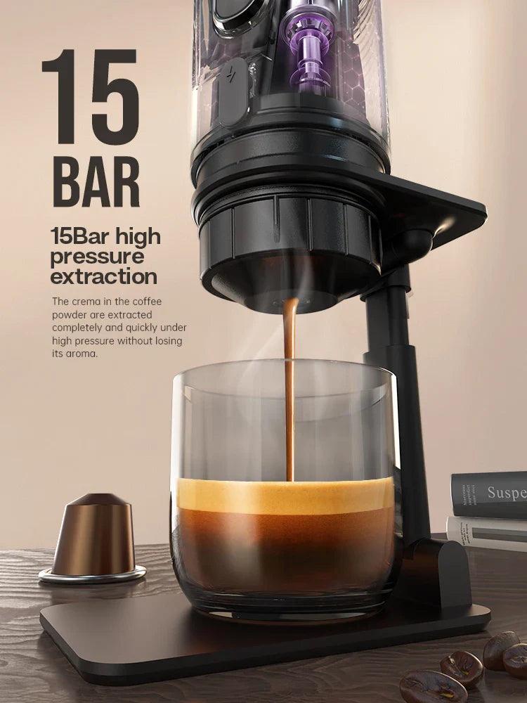HiBREW Portable Coffee Machine for Car & Home | DC12V Expresso Coffee Maker | Compatible with Nespresso Dolce Pod Capsules & Coffee Powder | H4A
