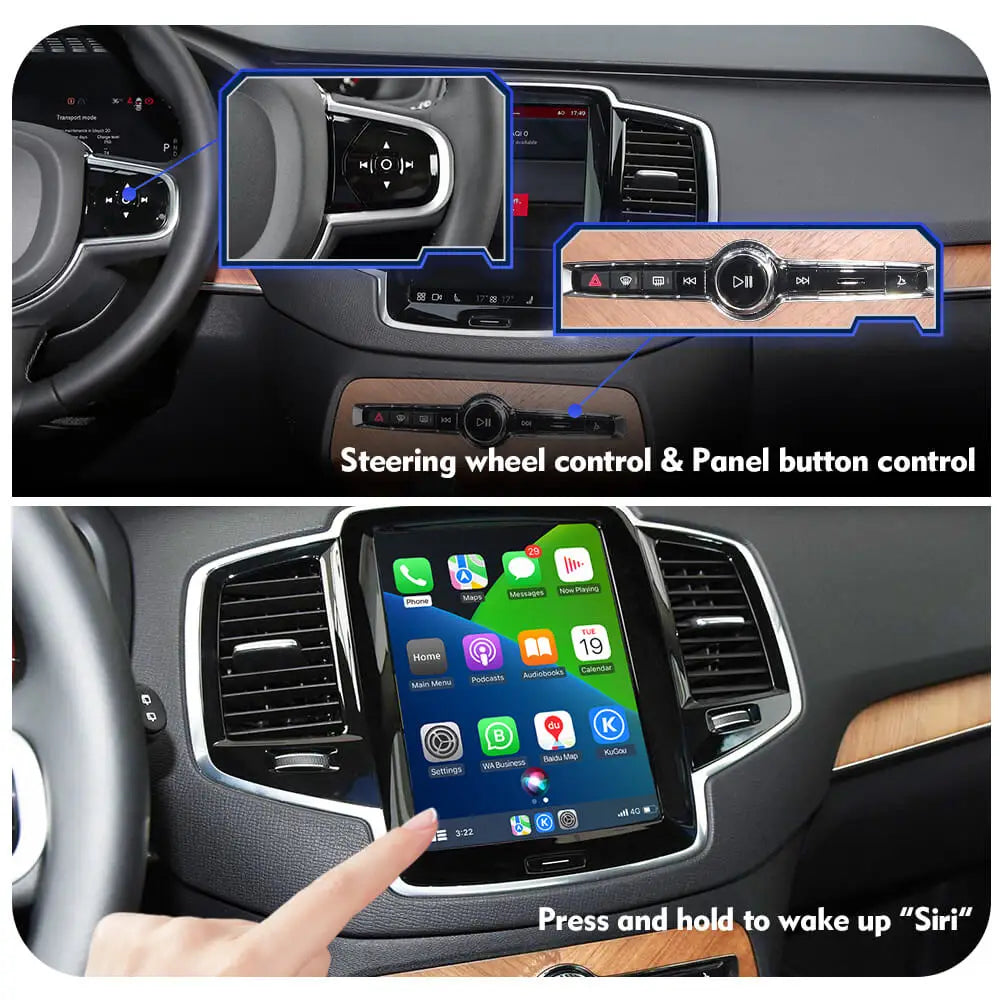 ISUDAR Wireless CarPlay Module for Volvo – AI Upgrade Adapter with Android Auto & Bluetooth (XC90/XC60/XC40/S90/S60/V90/V60)