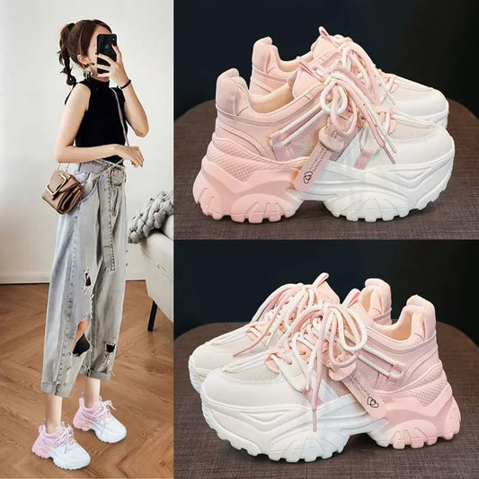 Women's Platform Sneakers - 2024 Spring Fashion Thick Sole Casual Shoes & Tennis Trainers