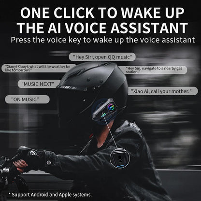 Bluetooth 5.3 Motorcycle Helmet Headset: Waterproof Wireless Hands-free Call Kit - MP3 Music Player Speaker, Perfect for Moto Riders