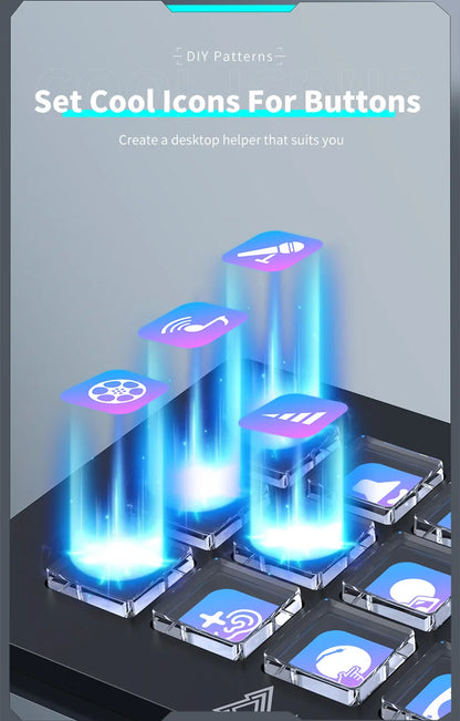 AJAZZ AKP153E Multifunctional Mini Keyboard – 15 Macro Keys Console Panel for Custom Desktop Actions