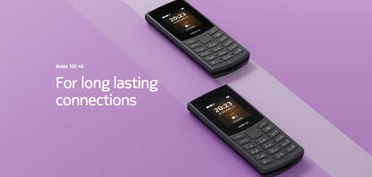 Nokia 105 4G 2023 Feature Phone – Dual SIM, 1450mAh Battery, FM Radio, Call Recording, Bluetooth 5.0, Hebrew Keyboard