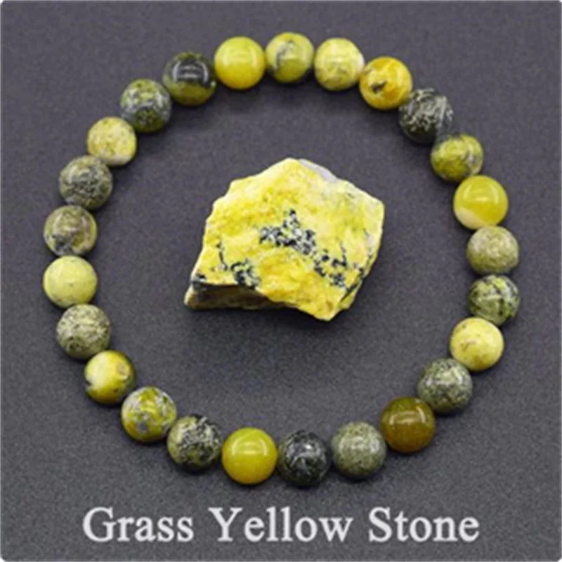 8MM Natural Epidote Zoisite & Lava Stone Bead Bracelet - Tiger Eye & Quartz Jewelry for Women
