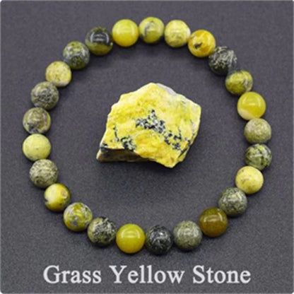 8MM Natural Epidote Zoisite & Lava Stone Bead Bracelet - Tiger Eye & Quartz Jewelry for Women