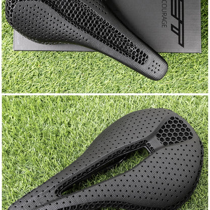 RYET Ultra Full Carbon 3D Printed Bike Saddle — 145mm Lightweight MTB Seat with High Modulus Carbon Fiber Base