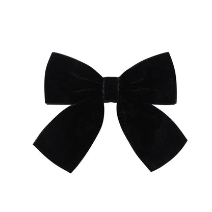 4.3-inch Velvet Bow Hair Clips for Girls – Handmade Barrettes in Black, White, Red, Pink, Blue, Yellow, Kids Hair Accessories