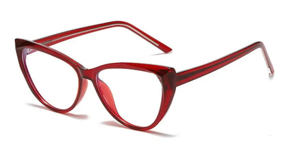 Transparent Cat Eye Reading Glasses - Ultralight TR90 Computer Eyewear with Spring Hinge for Women