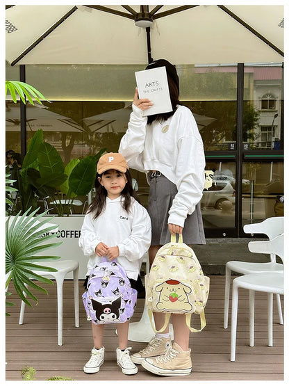Anime Cartoon Kuromi, Melody & Cinnamoroll Backpack – Kawaii Canvas Schoolbag for Boys & Girls, Hello Kitty Fashion Kids Backpack