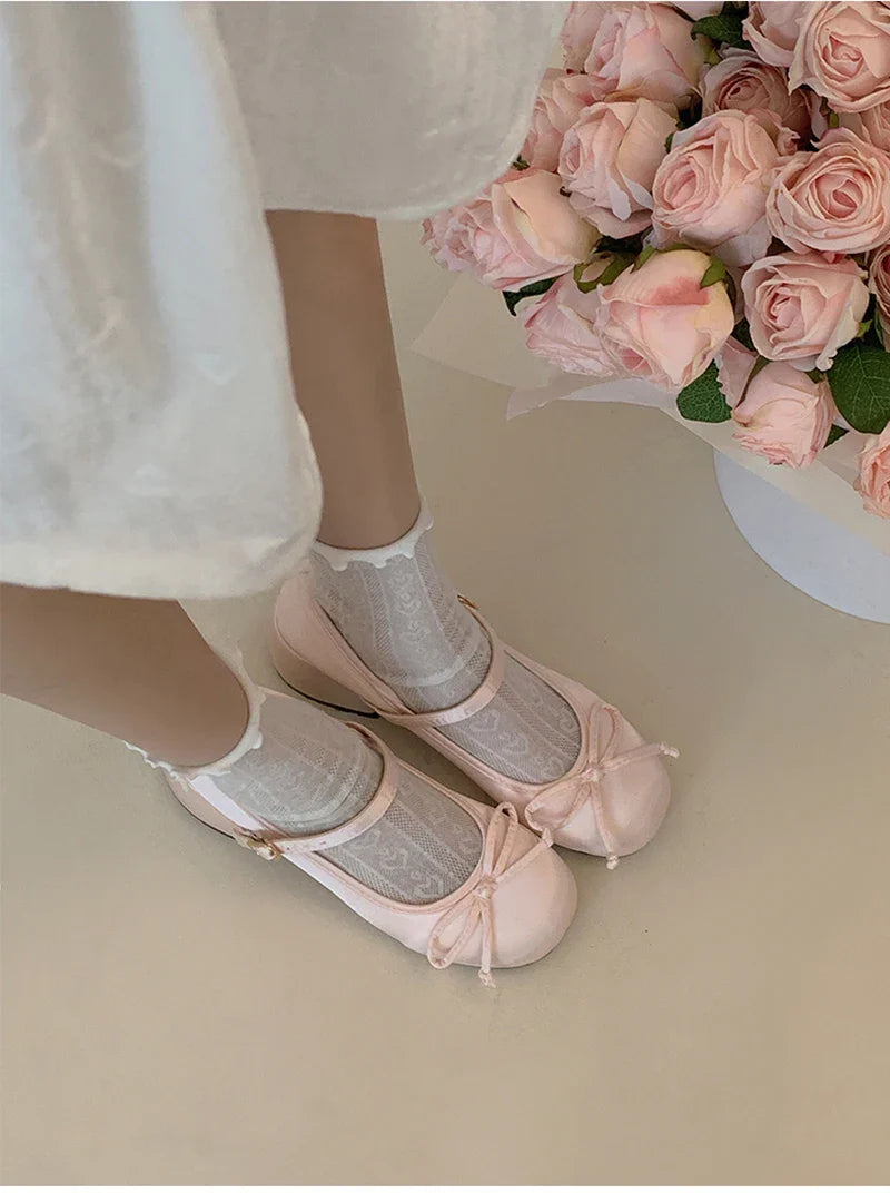 2025 Spring Autumn Mary Jane Shoes — Elegant Mid Heel Round Toe Pumps for Women