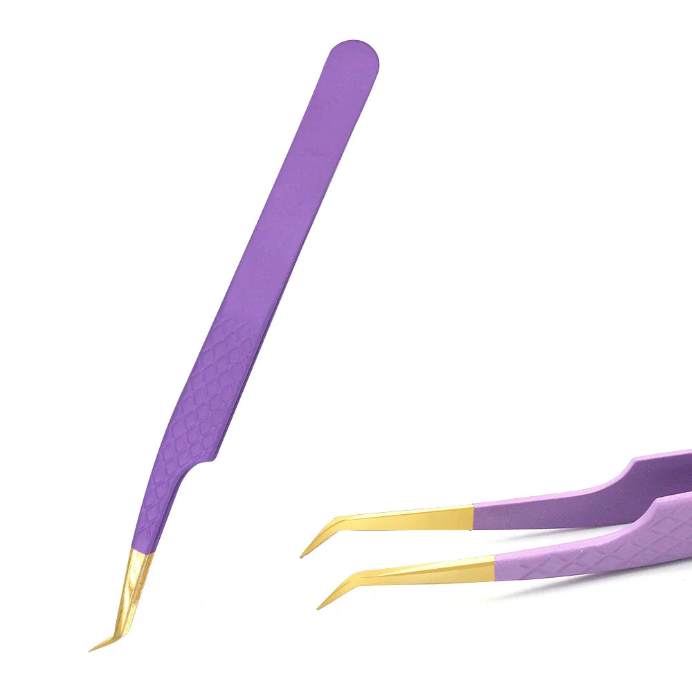 AILEISHI Eyelash Tweezers — Stainless Steel High Precision Anti-Static Extension Tool