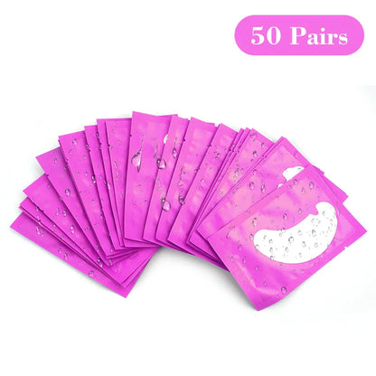 50 Pairs U-Shaped Hydrogel Eye Pads – Eyelash Extension Gel Patches for Lashes & Makeup