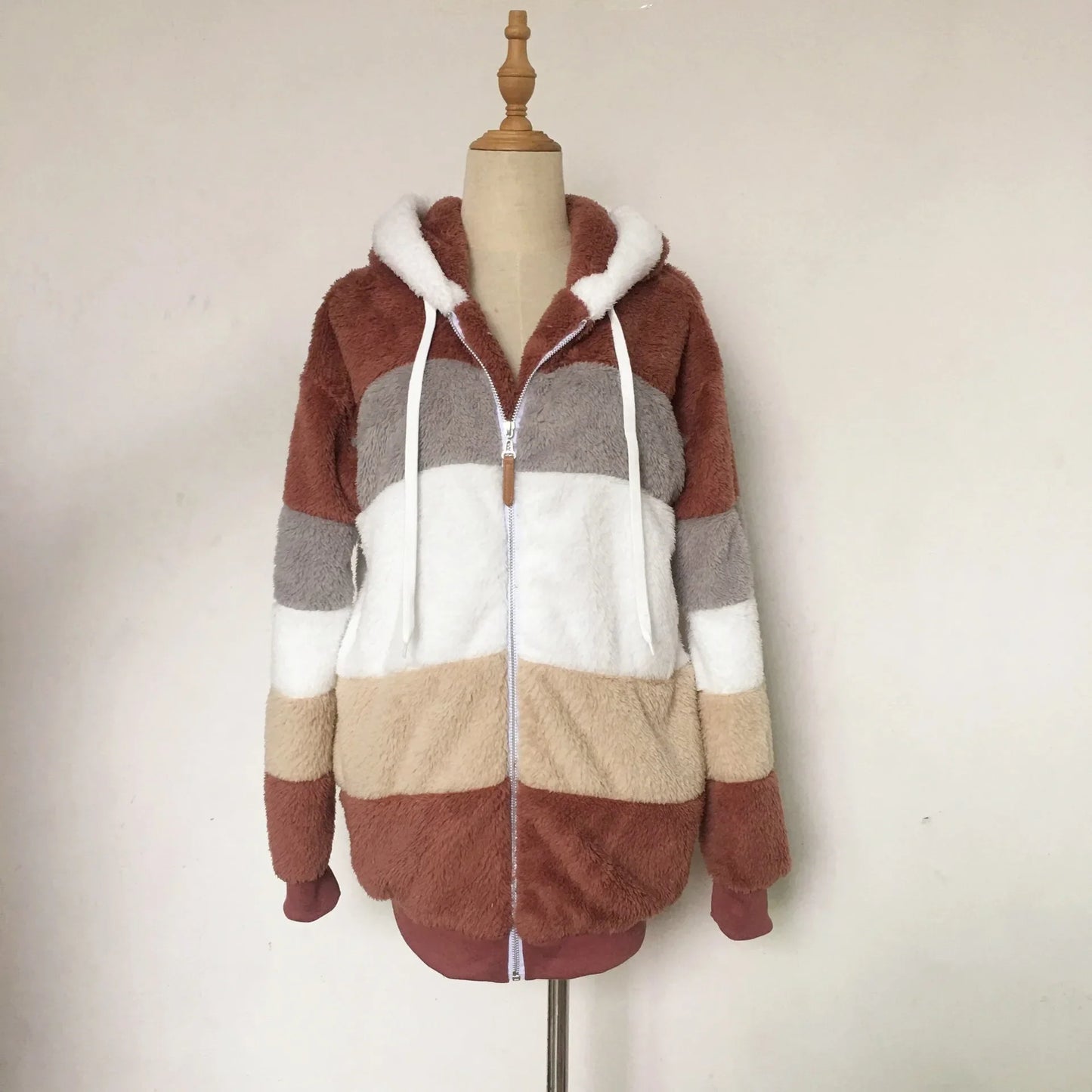 Oversized Jacket for Women – 2023 Autumn Winter Warm Plush Hooded Coat, Loose Fit Streetwear with Pockets