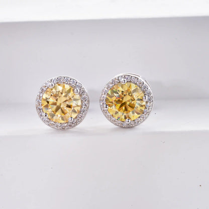 925 Sterling Silver Moissanite Earrings – 1 Carat Round Studs, Engagement, Wedding & Daily Wear Luxurious Gift for Women