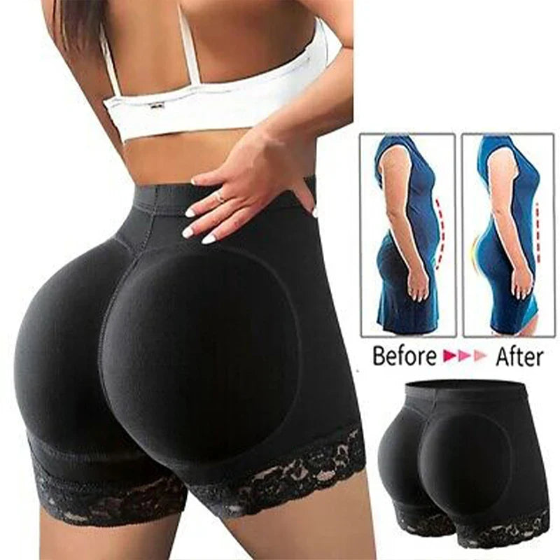 Women’s Padded Seamless Underwear – Fake Buttock Body Shaper Panties, High Waist Hip Enhancer & Tummy Control Shorts