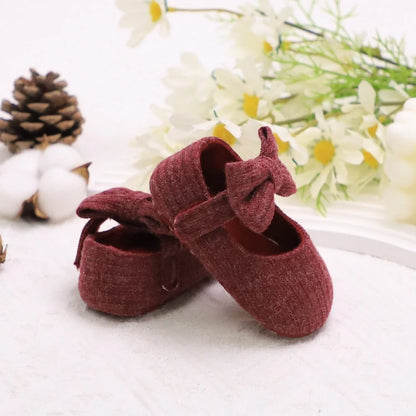 Adorable Bowknot Mary Jane Baby Girl Shoes — Lightweight Non-Slip Soft Sole for Indoor & Outdoor Walking