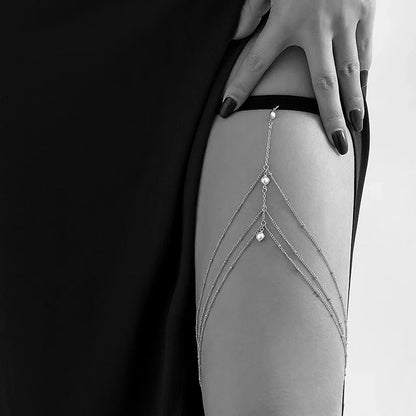 2024 Women’s Bohemian Thigh Chain – Double-Layer Star Body Chain Fashion Metal Leg Jewelry