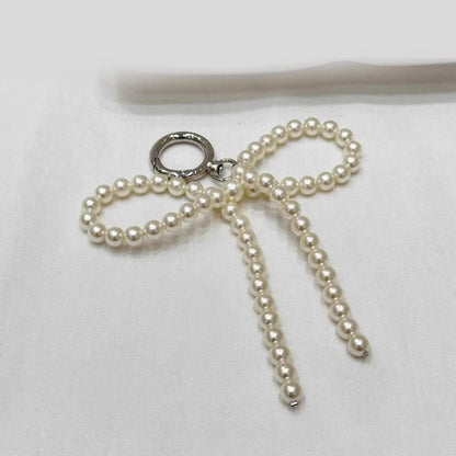 Fashion Pearl Bowknot Keychain Pendant – Hanging Ornament Charm for Backpack, Keyring Jewelry for Girls & Women