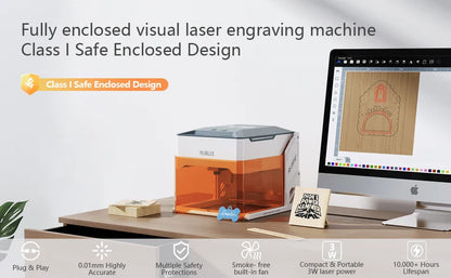 Wainlux K10 Mini Laser Engraver – 3000mW Bluetooth Upgrade for Woodworking, Engraving & Marking Machine